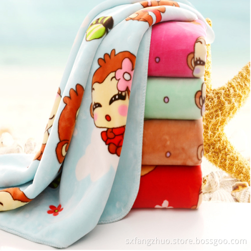 custom design breathable fleece soft blanket for kids